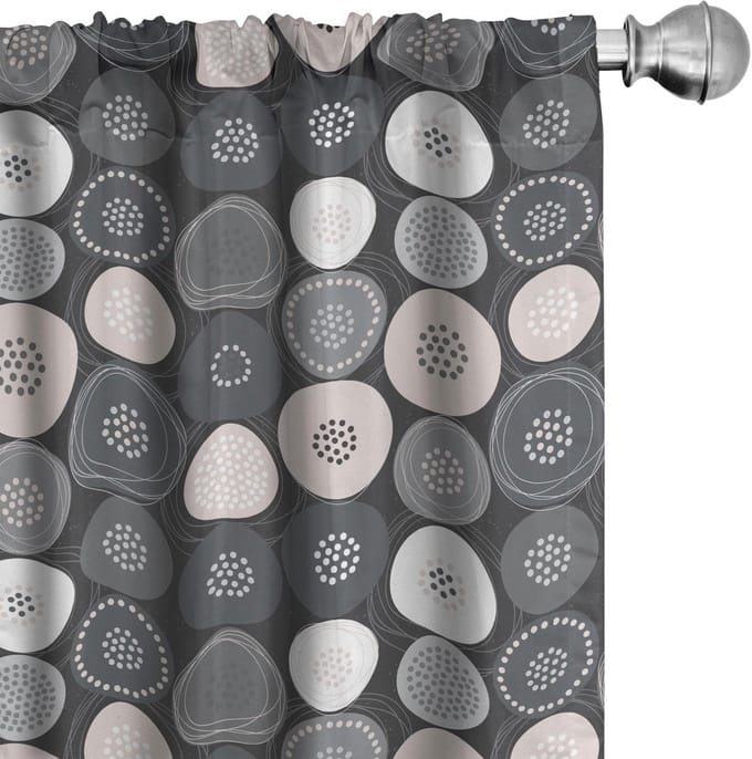 ABAKUHAUS Gordijnen – 2x75x225 cm – microvezel, halverduistering, gestippeld