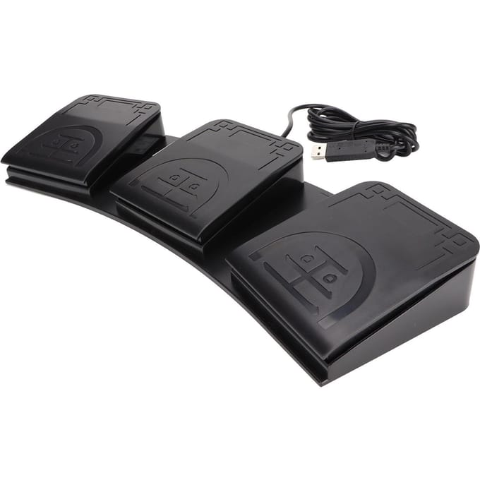 Pédale USB 3 Touches Multifonction Ergonomique Sensible Durable Pédale USB pour Jeu Média black