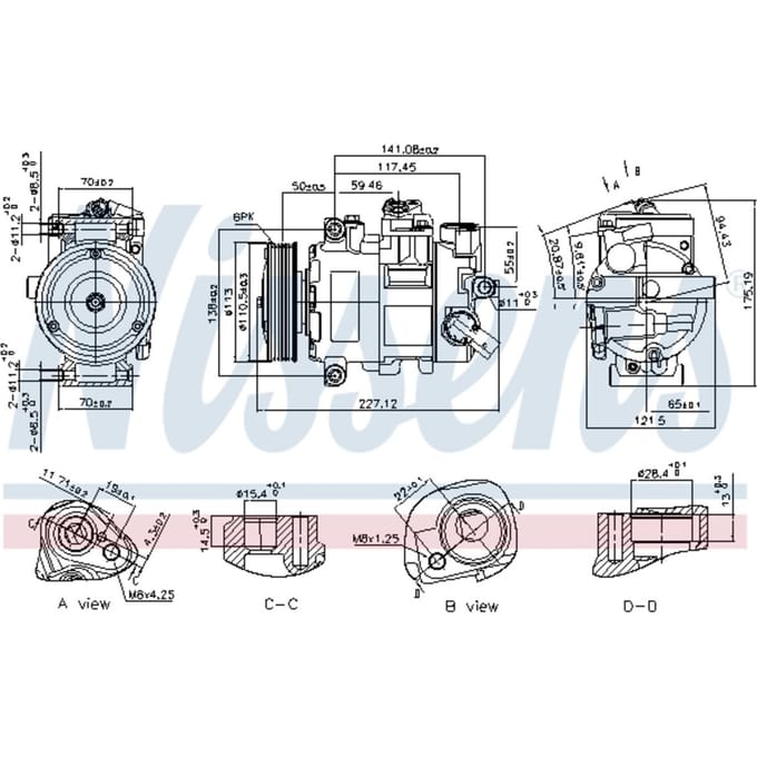 Compressor, airconditioner NISSENS 890757