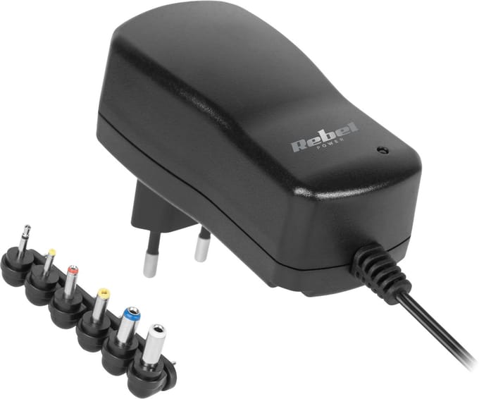 Rebel Universele Stroomadapter - 1000mA - 230V AC - 3-12V DC - Zwart
