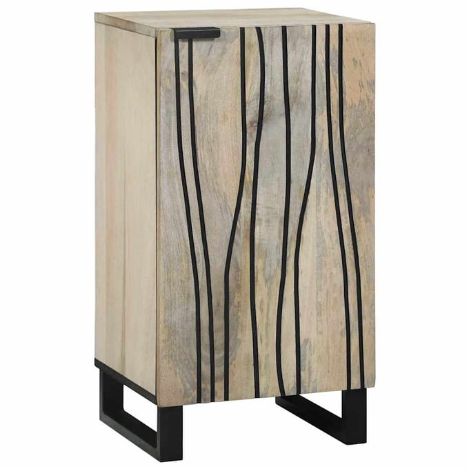 vidaXL - Dressoir - Wit - 40 - x - 33 - x - 75 - cm - massief - mangohout