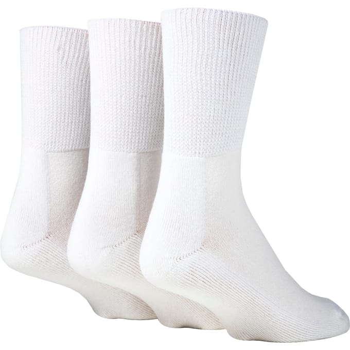IOMI - Set van 3 extra brede bamboe diabetische sokken - Wit