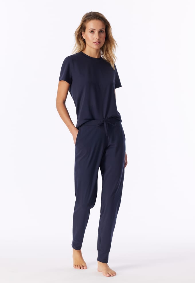 Langere broek met elastische manchetten, diepblauw - Mix+ Relax 36