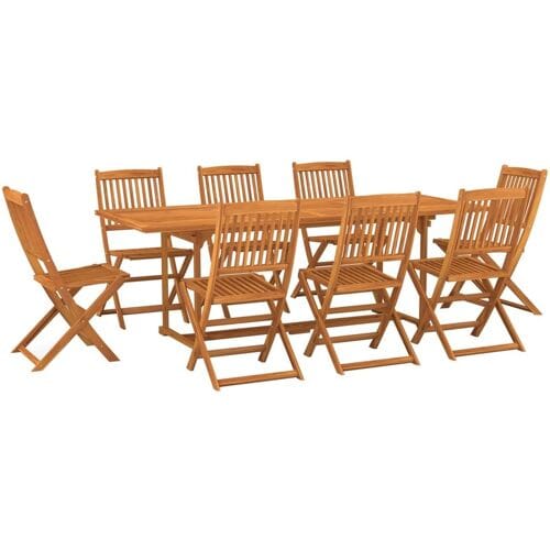 vidaXL - 9-delige - Tuinset - 220x90x75 - cm - massief - acaciahout