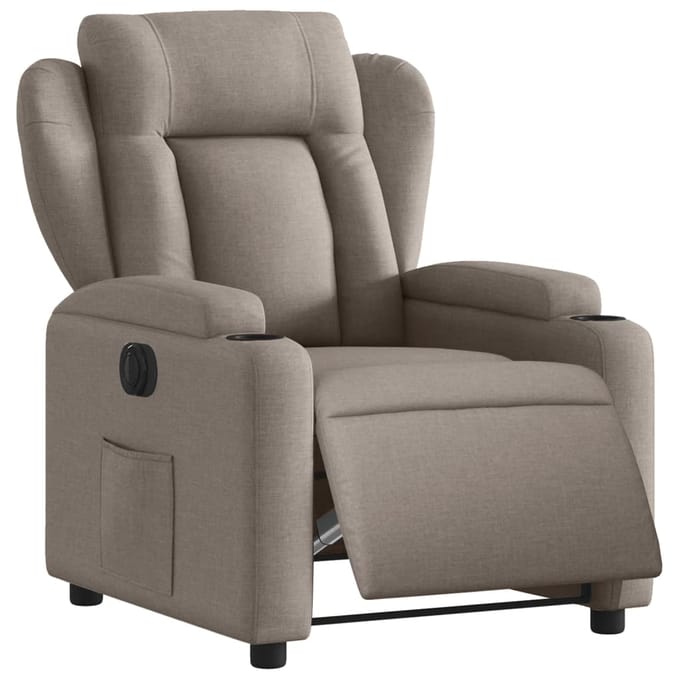 vidaXL - Fauteuil - verstelbaar - elektrisch - stof - taupe