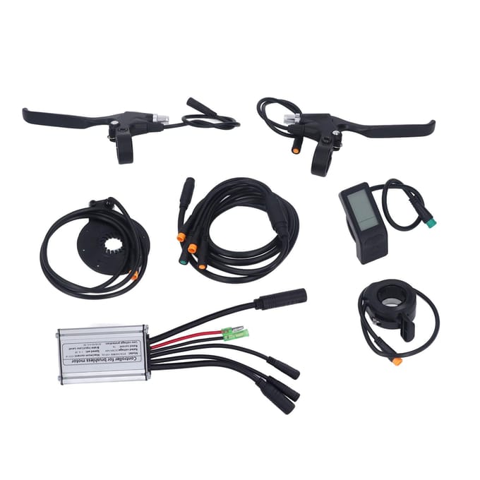 Elektrische Fiets Modificatie Kit Waterdichte 15A Controller LCD4 Paneel Kit voor 250W Motor gray