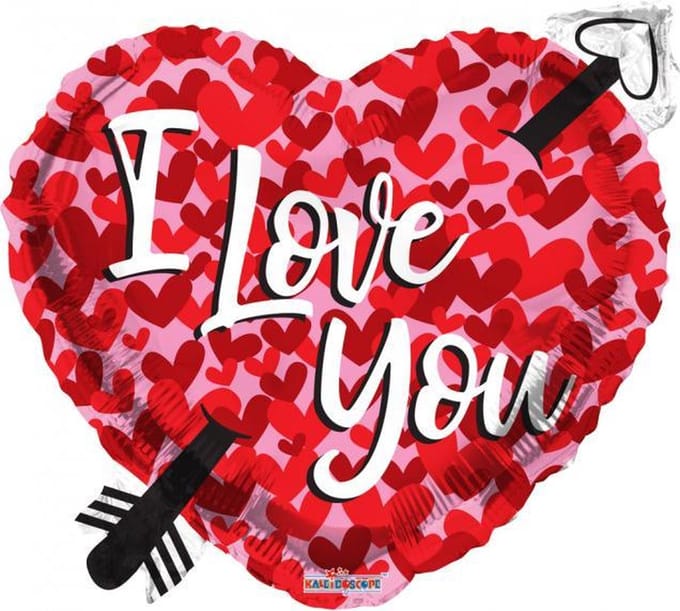 Helium ballon I love you met pijl | 46cm