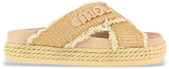 Mou Criss-cross Slippers - Dames - Beige - Maat 39