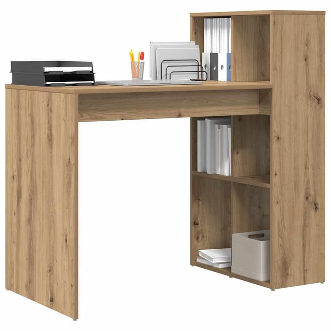 vidaXL - Bureau - Artisan - Eiken - Bewerkt - hout - 108 - x - 55 - x - 103.5 - cm