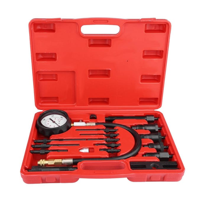 Kit de testeur de compression moteur diesel TDI CDI pour voiture et tracteur, 17 pièces noir