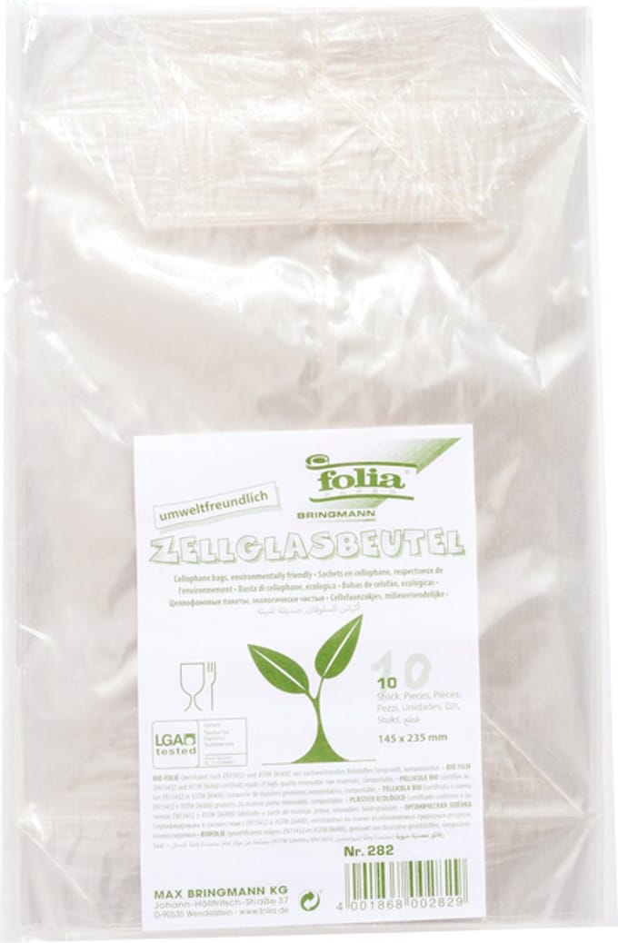 Cellofaanzak folia 145x235mm 10 stuks transparant | 10 stuks