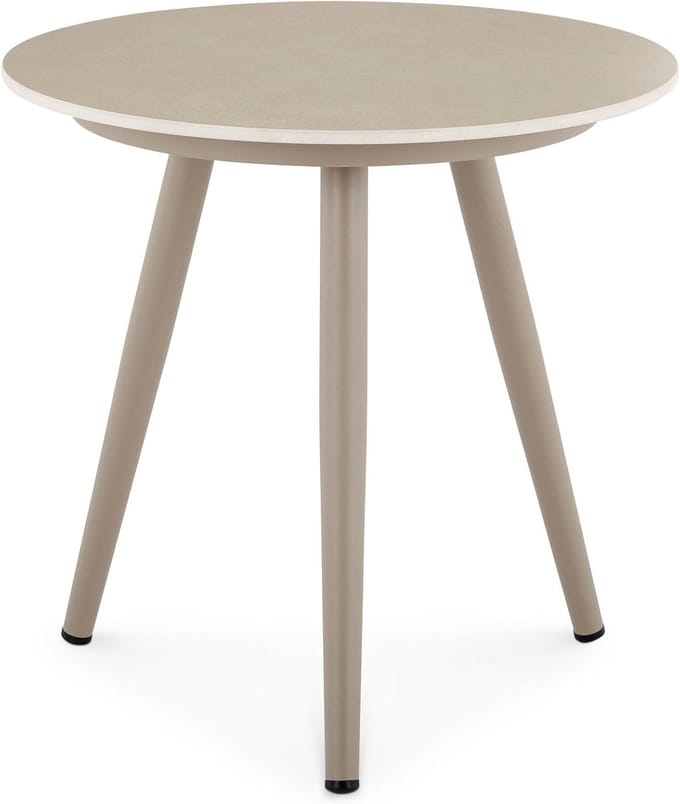 Moderne Bijzettafel met Rond Tafelblad van Sintersteen en Aluminium Frame