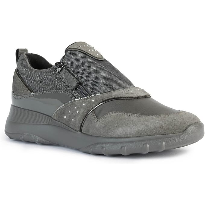 Geox D Zosma B Suède Damessneakers Donkergrijs