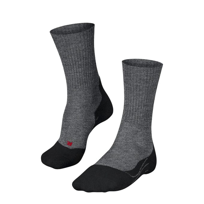 FALKE TK2 Wool anti-blaar dik wol functioneel materiaal wandelsokken heren grijs - maat 46-48
