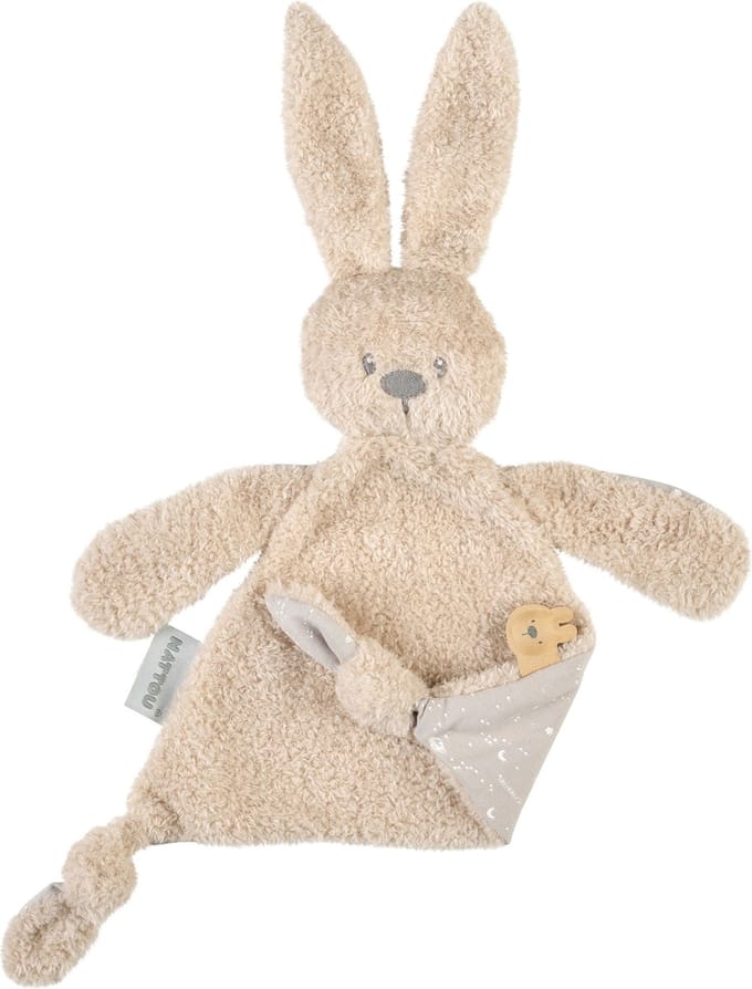 Nattou LAPIDOU Knuffeldoekje Doudou - Konijn - 36 cm - Zand