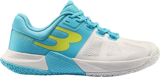 Bullpadel Performance Comfort 24i Dames Padelschoen Kleur: Wit/Lichtblauw,Maat: 36