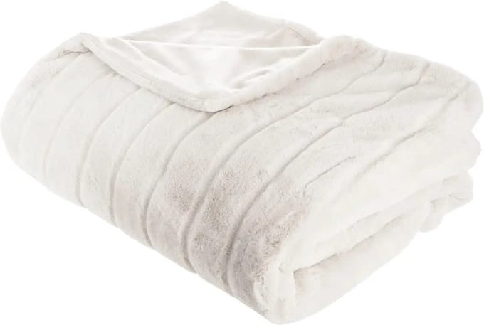 Atmosphera Plaid/deken Manoir - wit - 180 x 230 cm - polyester - sprei
