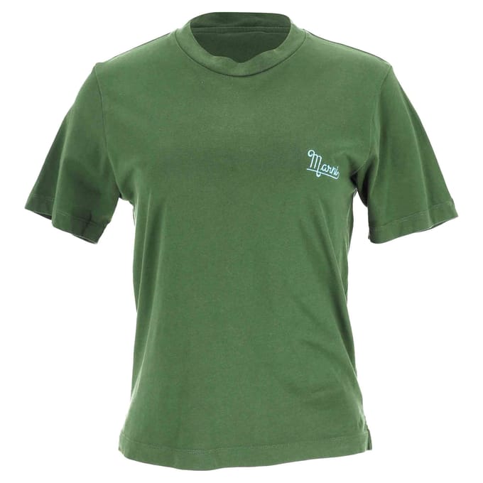 Marni logo T-shirt van groen katoen