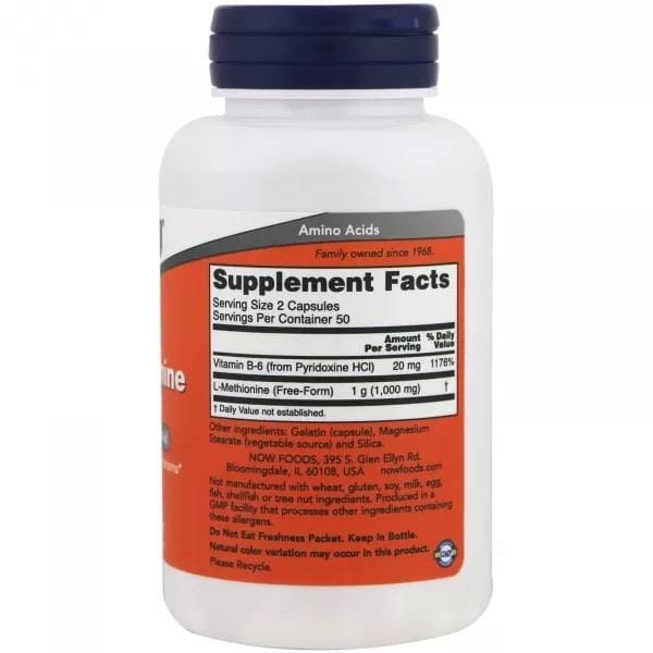 Now Foods - L-METHIONINE 500mg., 100 CAPS