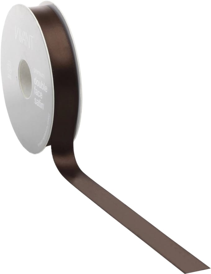 Double Face Satijnlint Bruin – 25 mm × 25 m – double face satijn