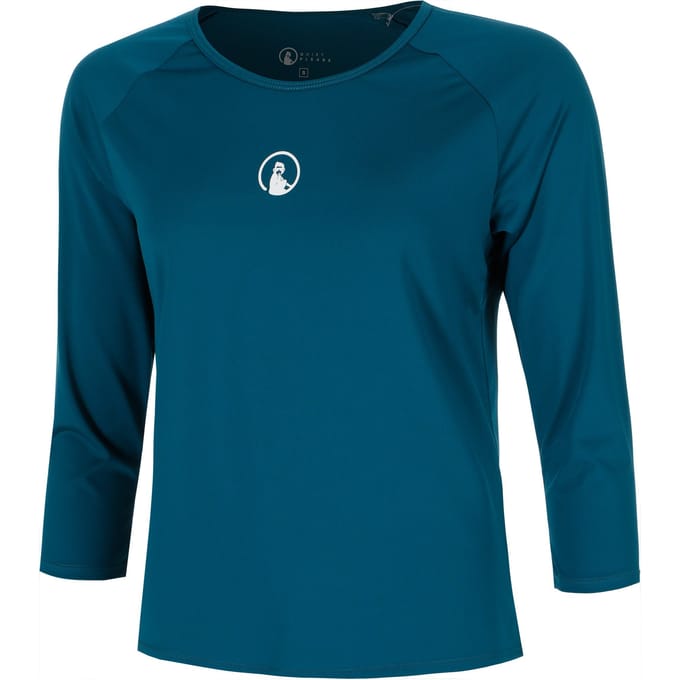 Quiet Please 35913 Longsleeve Dames-petrolblauw, wit