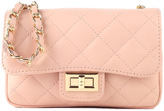 Giuliano lederen schoudertas Rynah - Made in Italy - Roze