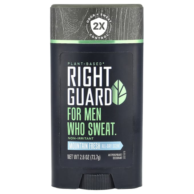 Right Guard, déodorant/antiperspirant d'origine végétale, pour hommes, Fraîcheur Montagne, 2,6 oz (73,7 g) black