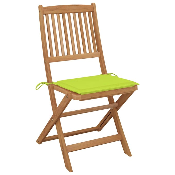 vidaXL - Inklapbare - stoelen - 6 - st - met - kussens - massief - acaciahout