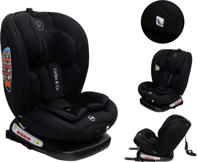 Liefjes & Co Growsafe Autostoel – i-Size 4-in-1 – 360° Draaibaar – ISOFIX & Top Tether – Groep 0/1/2/3 (40–150 cm)
