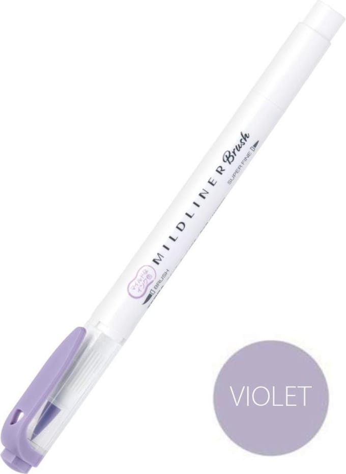 Zebra Mildliner Brush Pen - Mild Violet WFT8-MVI