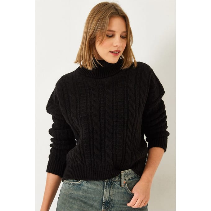 Gestreepte Kraag Cropped Trui