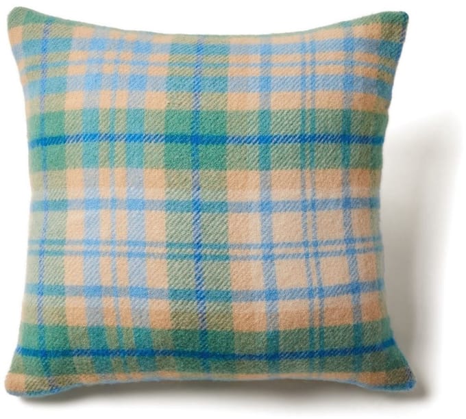 WOOOL Kussen - COTTAGE Check (Blue) - 50x50cm - 100% Wol