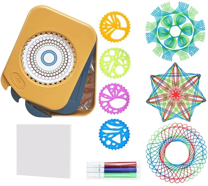 PLAY IT Spirograaf Incl. 3 Stiften - Blauw - Mandala – Spirograph