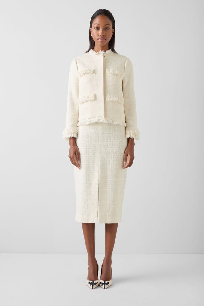 LK Bennett Moss Jacket Cream Taglia: 8 | Blazers Outlet | Donna | Bianco