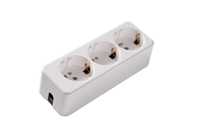 Martin Kaiser 3 Socket Desktop Powerstrip Arctic White (Europese Stekkerdoos) - 538/KWS [2 Stuks]