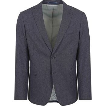Suitable Blazer Linnen Streep Donkerblauw (navy) - Maat 48 - Heren blazer