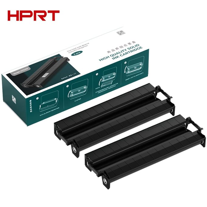HPRT 2 rollen thermisch transferlint voor GT1 draagbare A4 thermische transferprinter voor thuiskantoor zwart