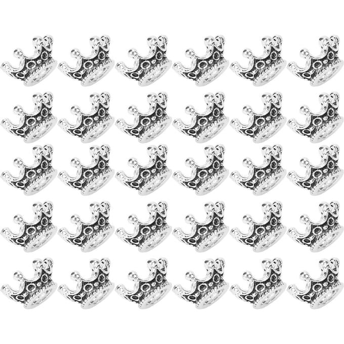 30 pièces Perles à Cheveux de Barbe Mode Alliage Perles de Tressage de Cheveux Accessoires de Bijoux DIY white