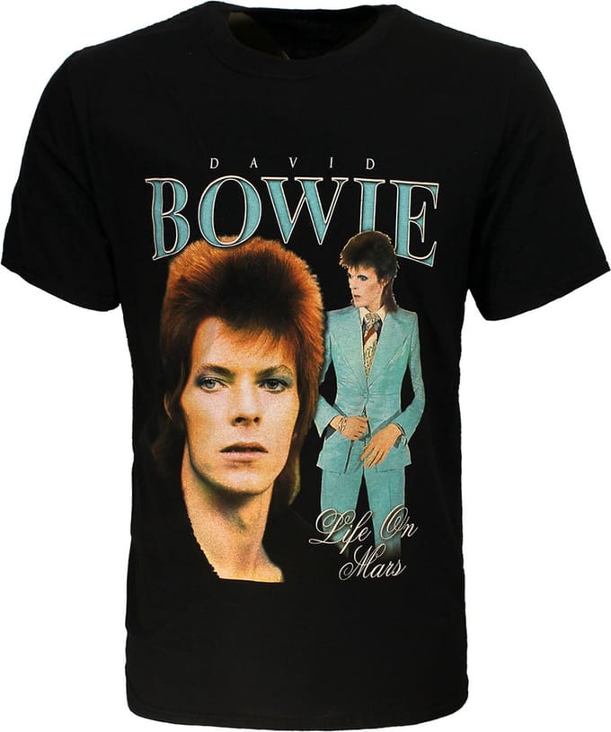 David Bowie Life on Mars T-Shirt - Officiële Merchandise - M