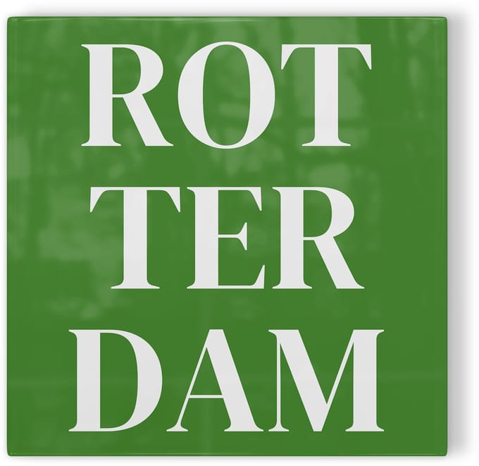 Tegeltje Rotterdam - groen wit - tegeltje stad - tegeltje met tekst