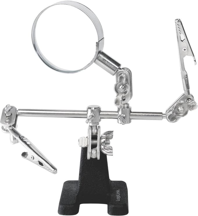 Helping hands met vergrootglas en flexibele klemmen
