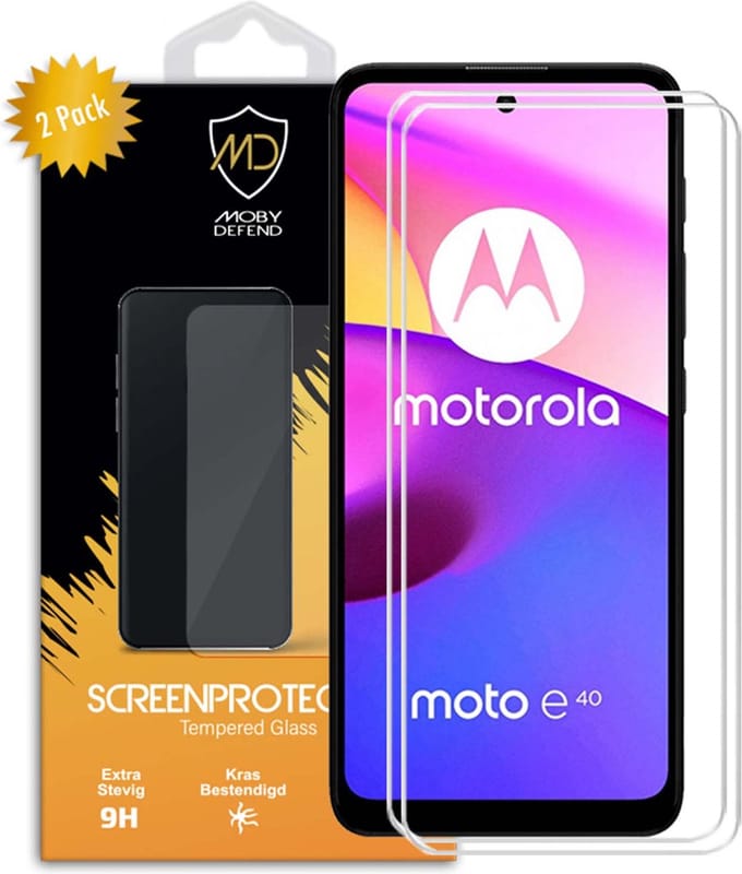 2-Pack MobyDefend Screenprotectors - Geschikt voor Motorola Moto E40 / Moto E30 - Case-Friendly Screensaver - Gehard Glas