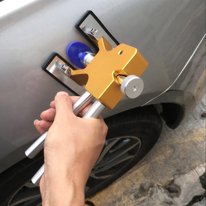 Carrosserie Verveloos Dent Lifter Reparatie Tool Puller + 18 Tabs Hagel Removal Tool blue