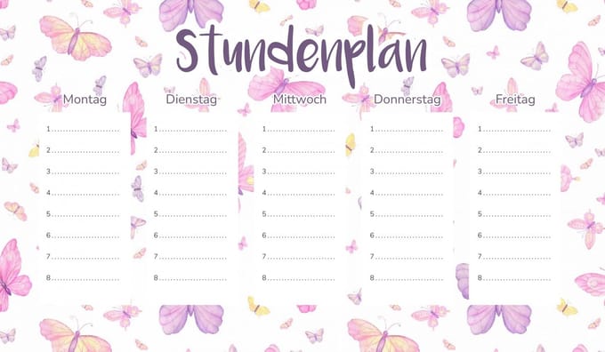 Wallvy - Magnetisch Lesrooster - Roze en Paarse Vlinders - 45x26cm - Aanpasbaar