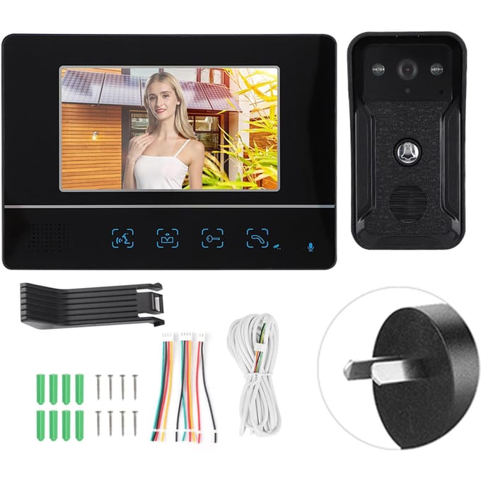 Sonnette filaire 7 pouces TFT Moniteur Interphone Caméra Vidéo Porte Téléphone Système de contrôle d'accès