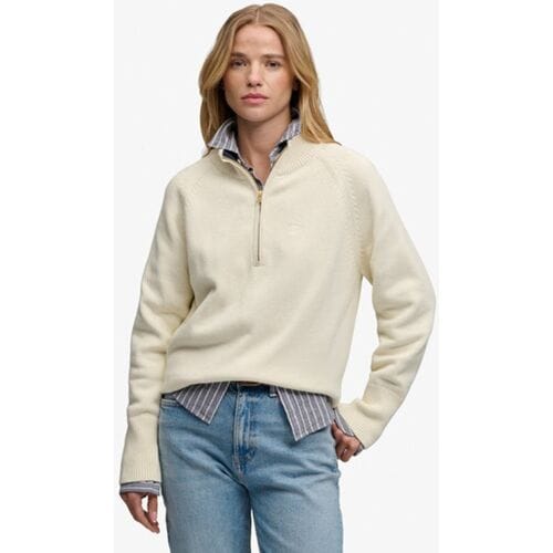 Superdry - Classic Cotton Knit Half Zip Trui Relaxed Pasvorm - Dames - Sweaters