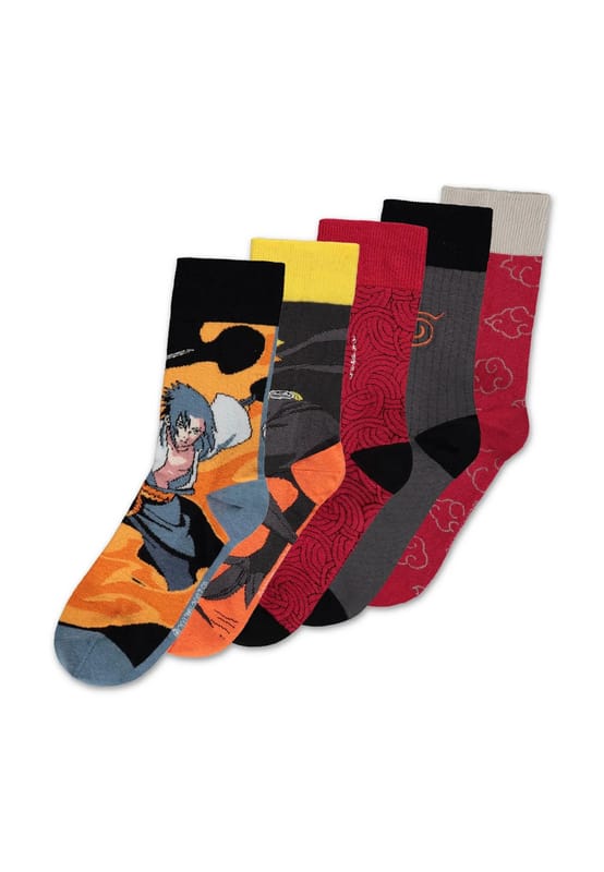 Naruto - Anime Sokken - Naruto Shippuden set van 5 - EU35-38 tot EU 39-42 - meerkleurig