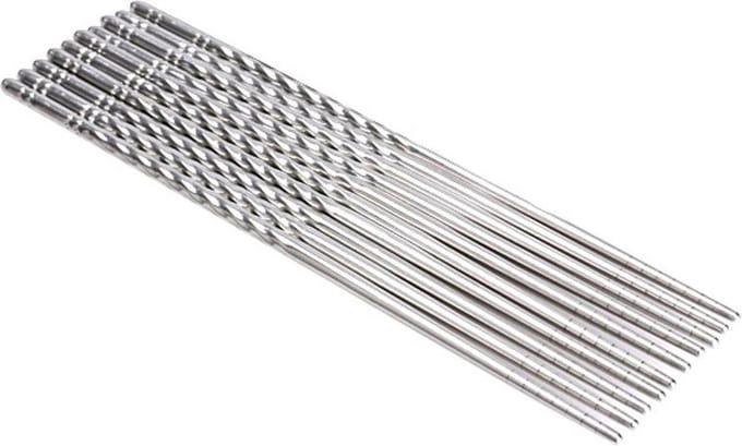 5 Paar luxe Rvs Eetstokjes - Sushi - Chopsticks - Bestek - Chopsticks - Noodle - Noedel