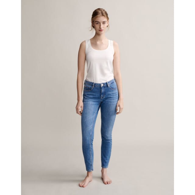 Slim fit tank top van katoenmix model 'Ina/Dailies'