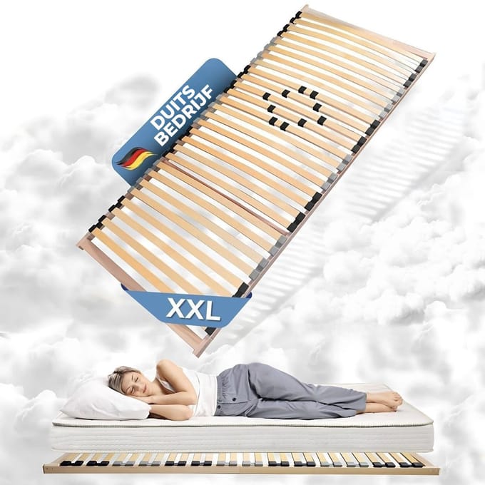 Coemo XXL - Lattenbodem "Big Size" extra stabiel tot 200 kg, hardheid instelbaar, 28 latten, 90 x 200 cm